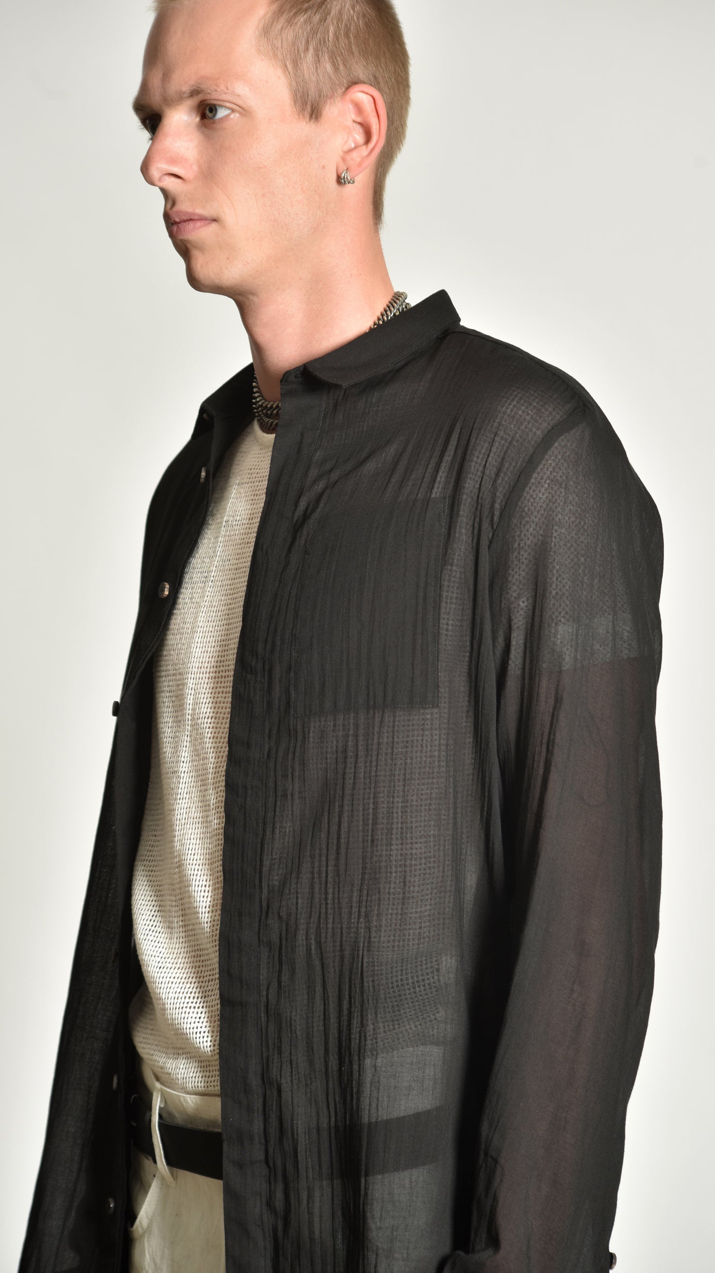 Kimono Curved-Hem Shirt