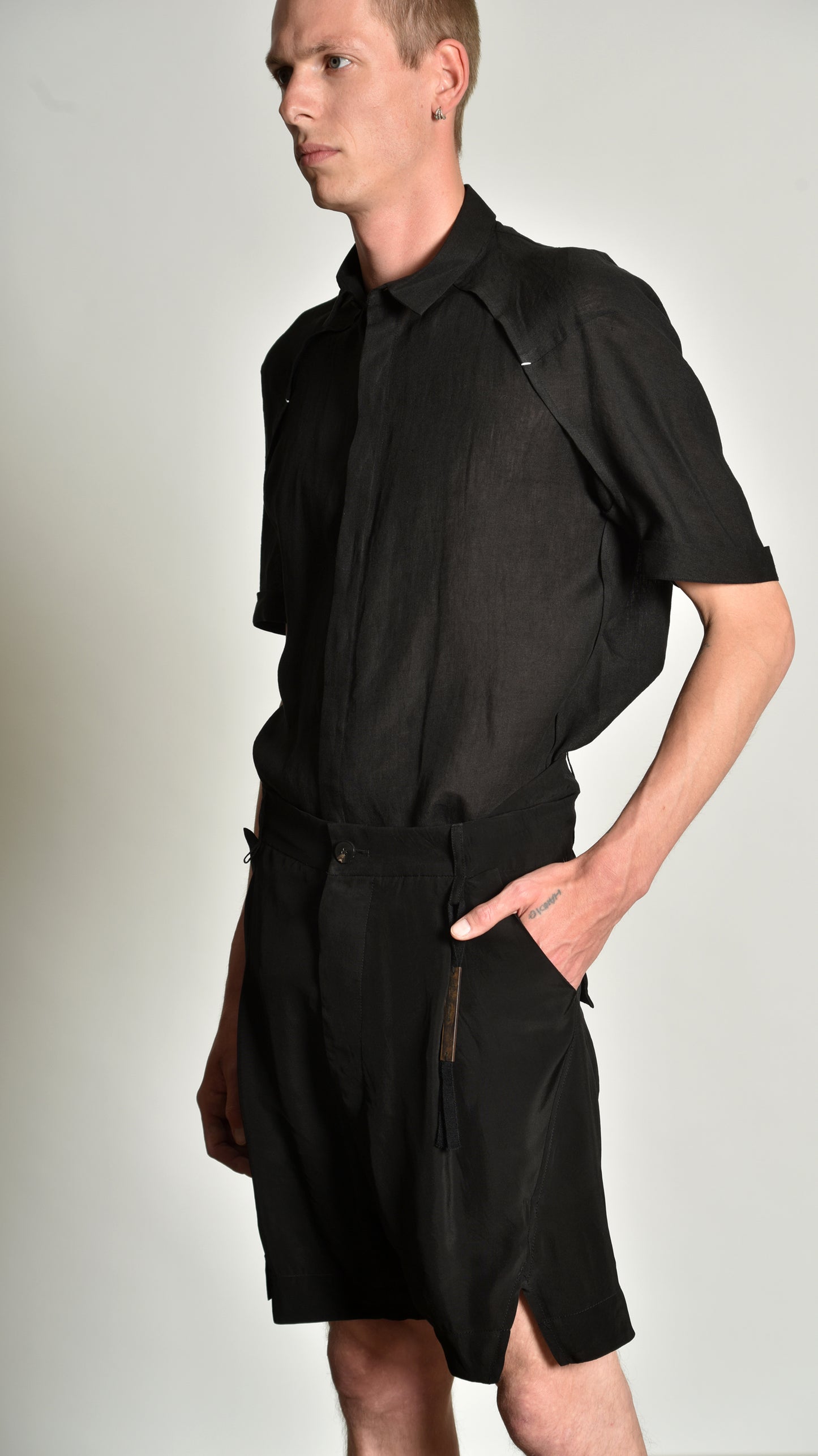 Twistwaist Pleated Decoup Shorts