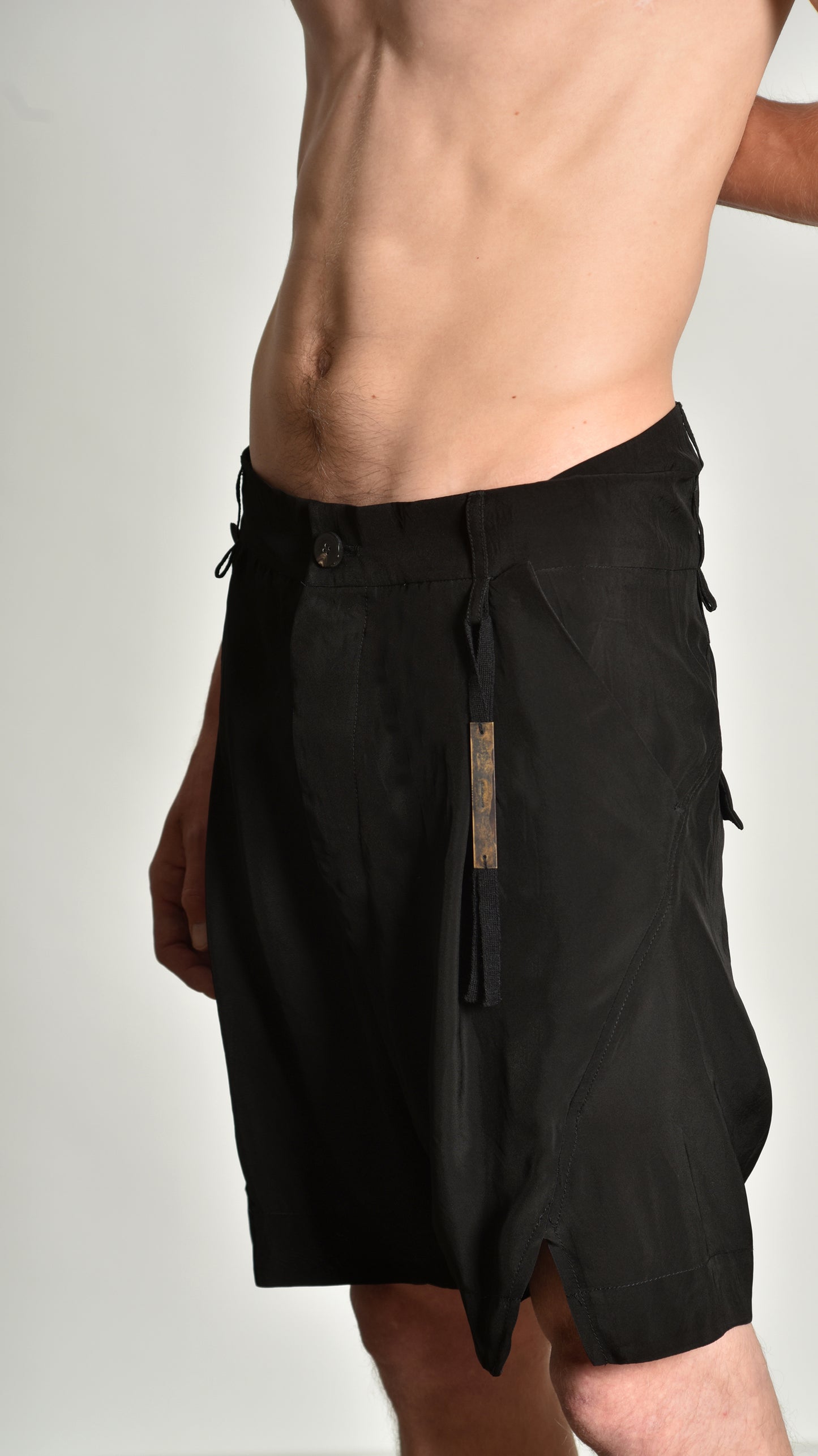 Twistwaist Pleated Decoup Shorts