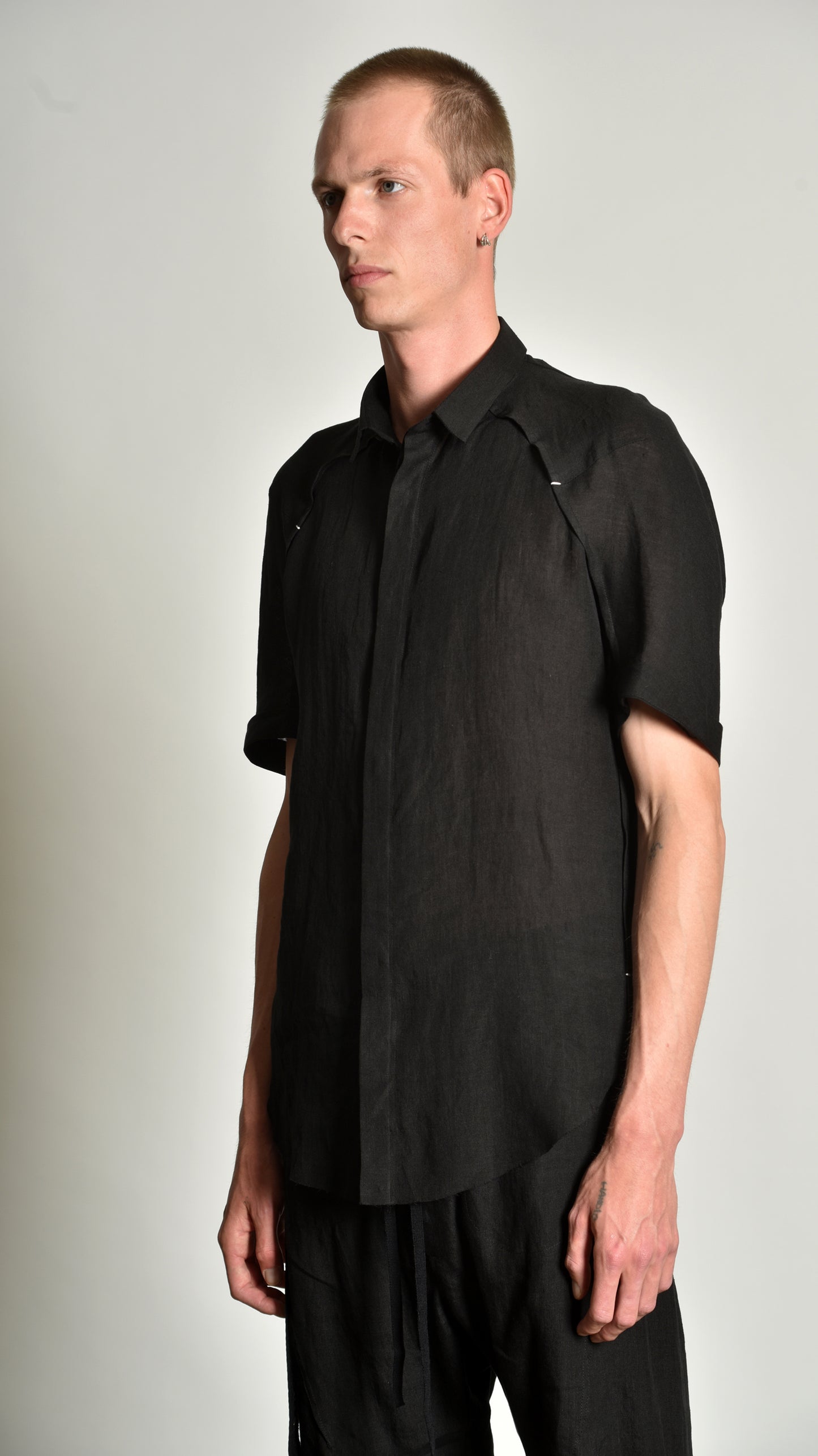 Shortsleeved Deconstructed Kimono Shirt