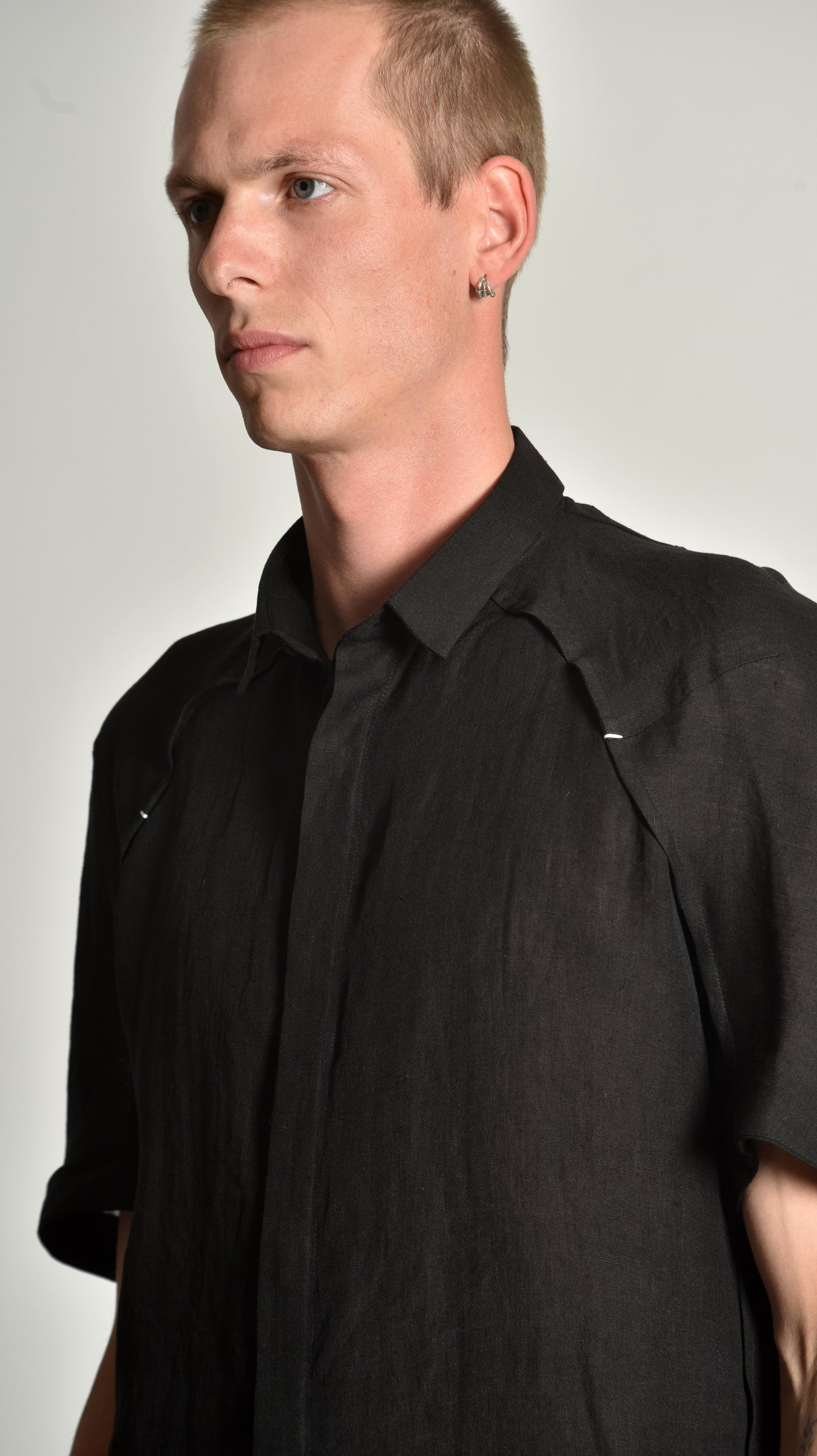 Shortsleeved Deconstructed Kimono Shirt