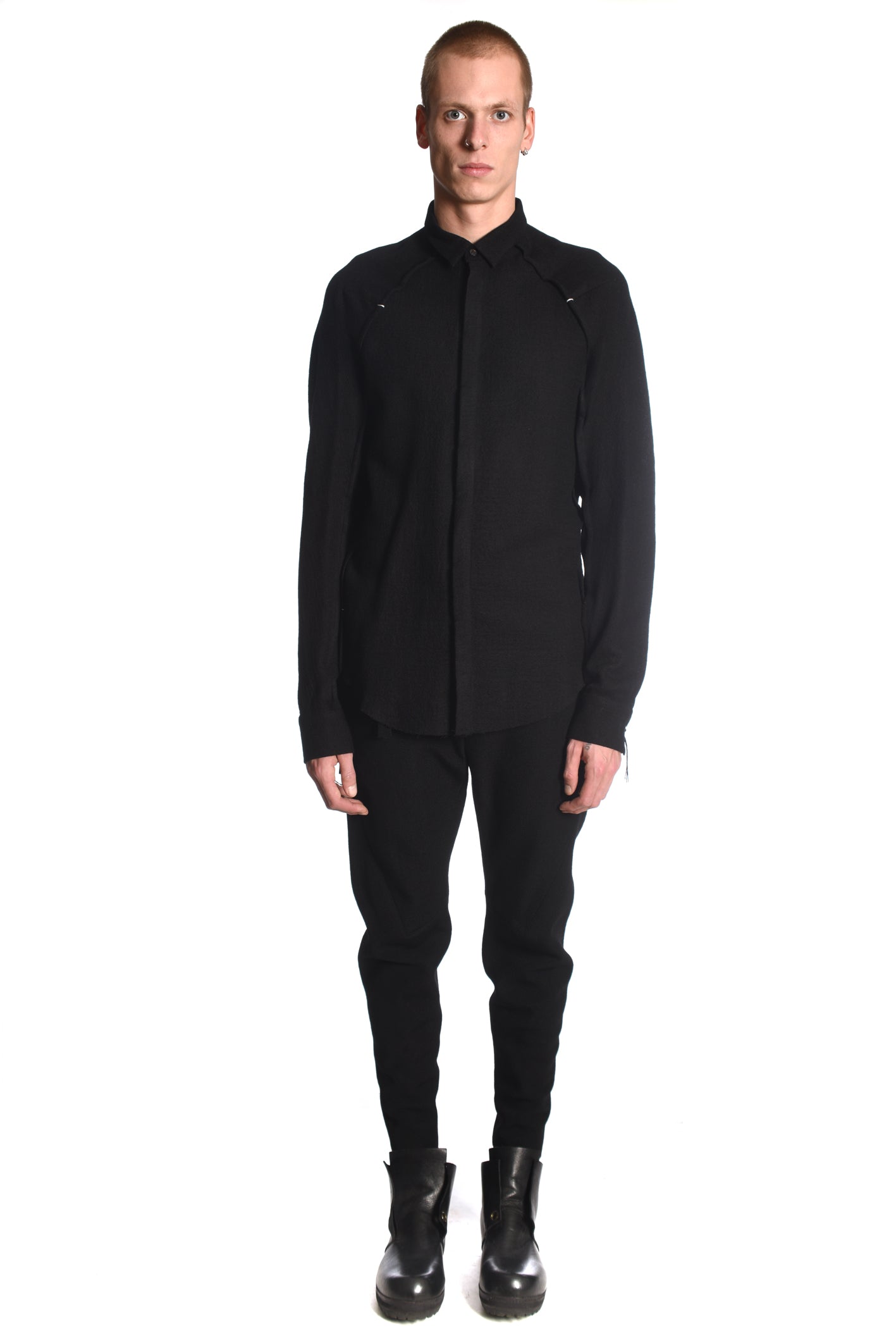 Deconstructed Wool Kimono Shirt