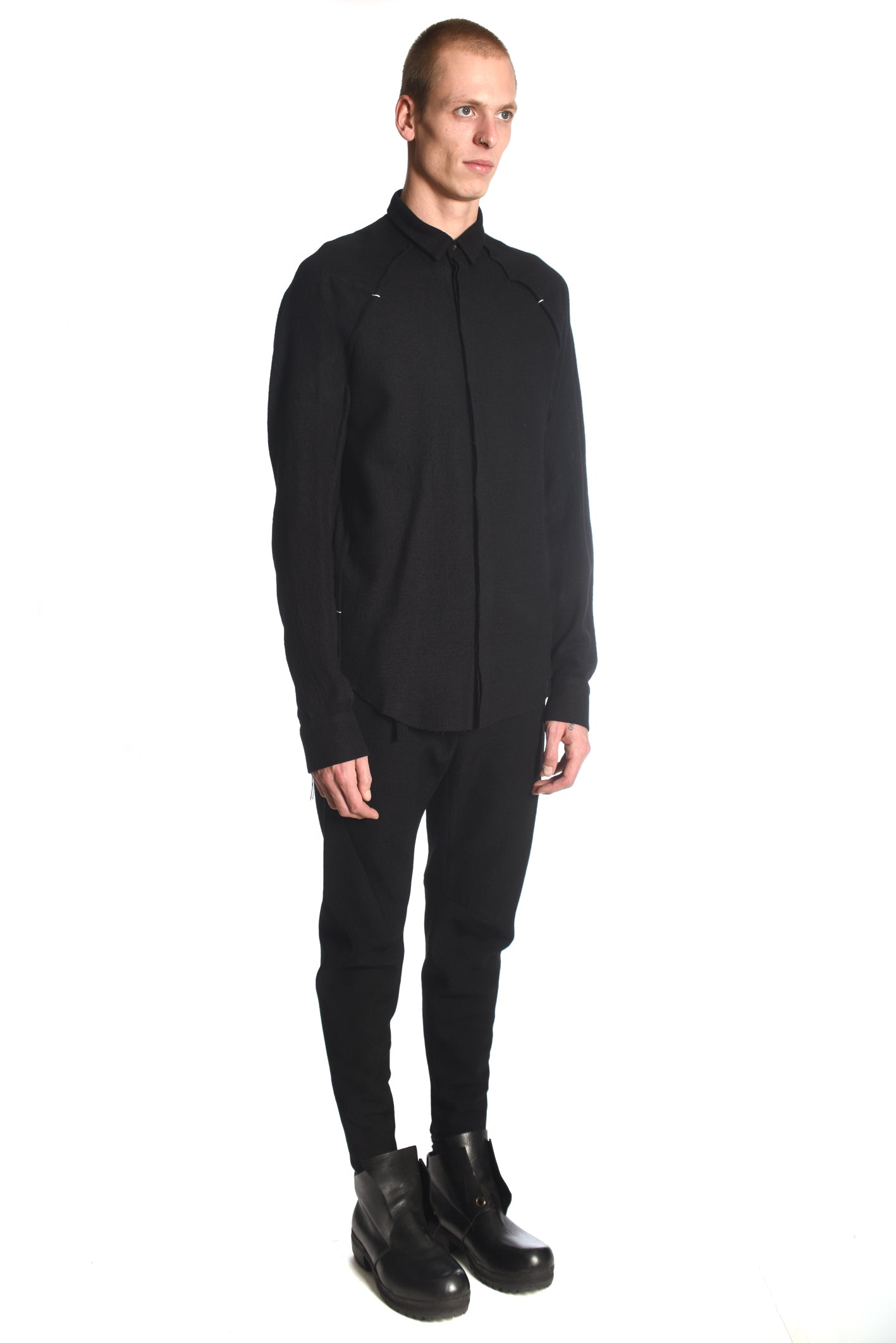 Deconstructed Wool Kimono Shirt