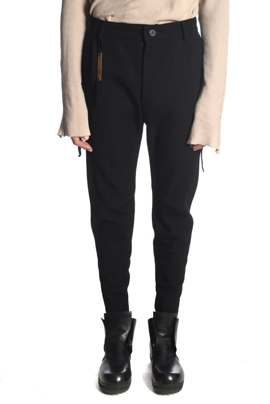 Pleated Ribbed Decoup Pants