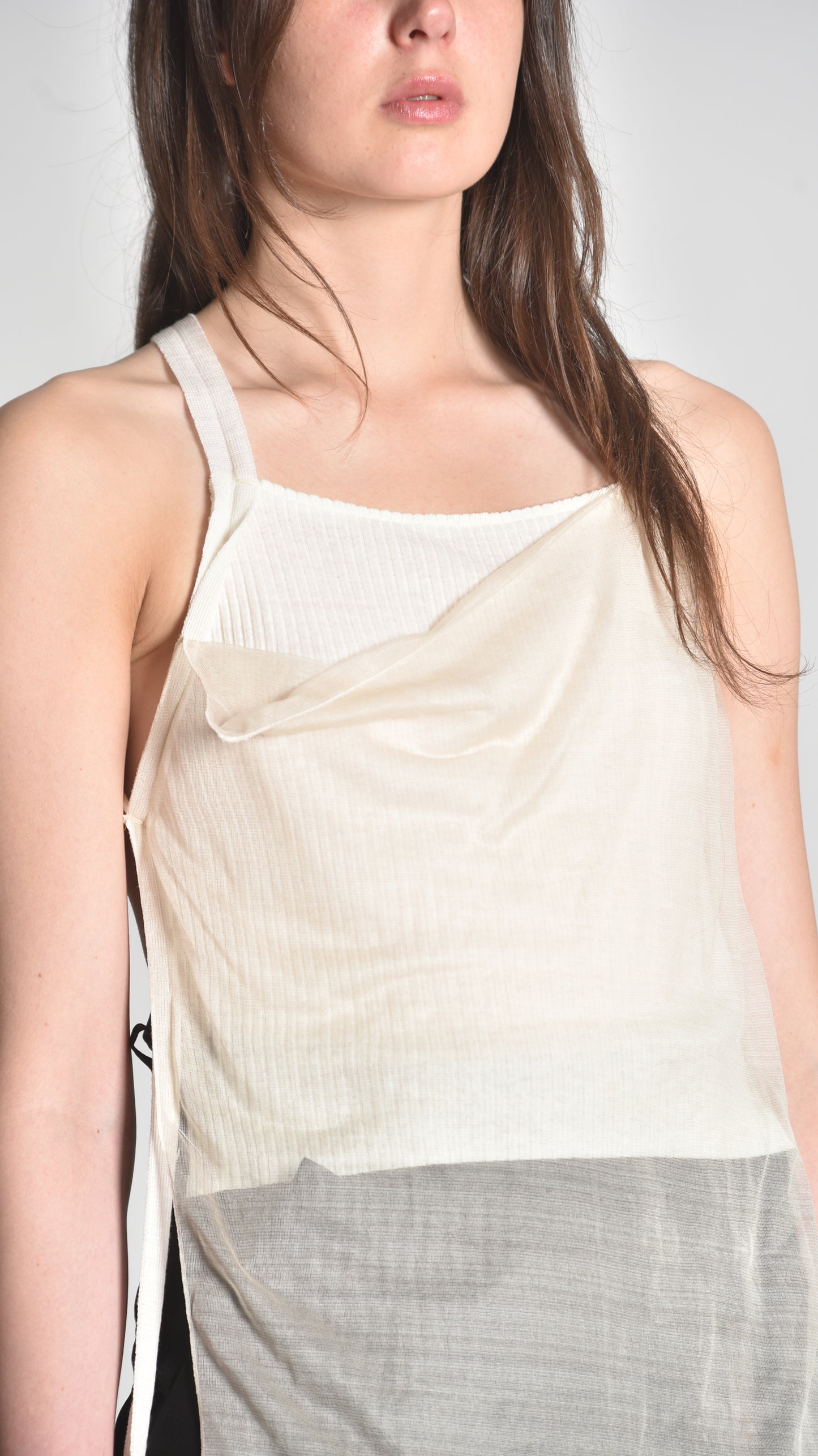 Deconstructed Crossback Sidetaped Tanktop
