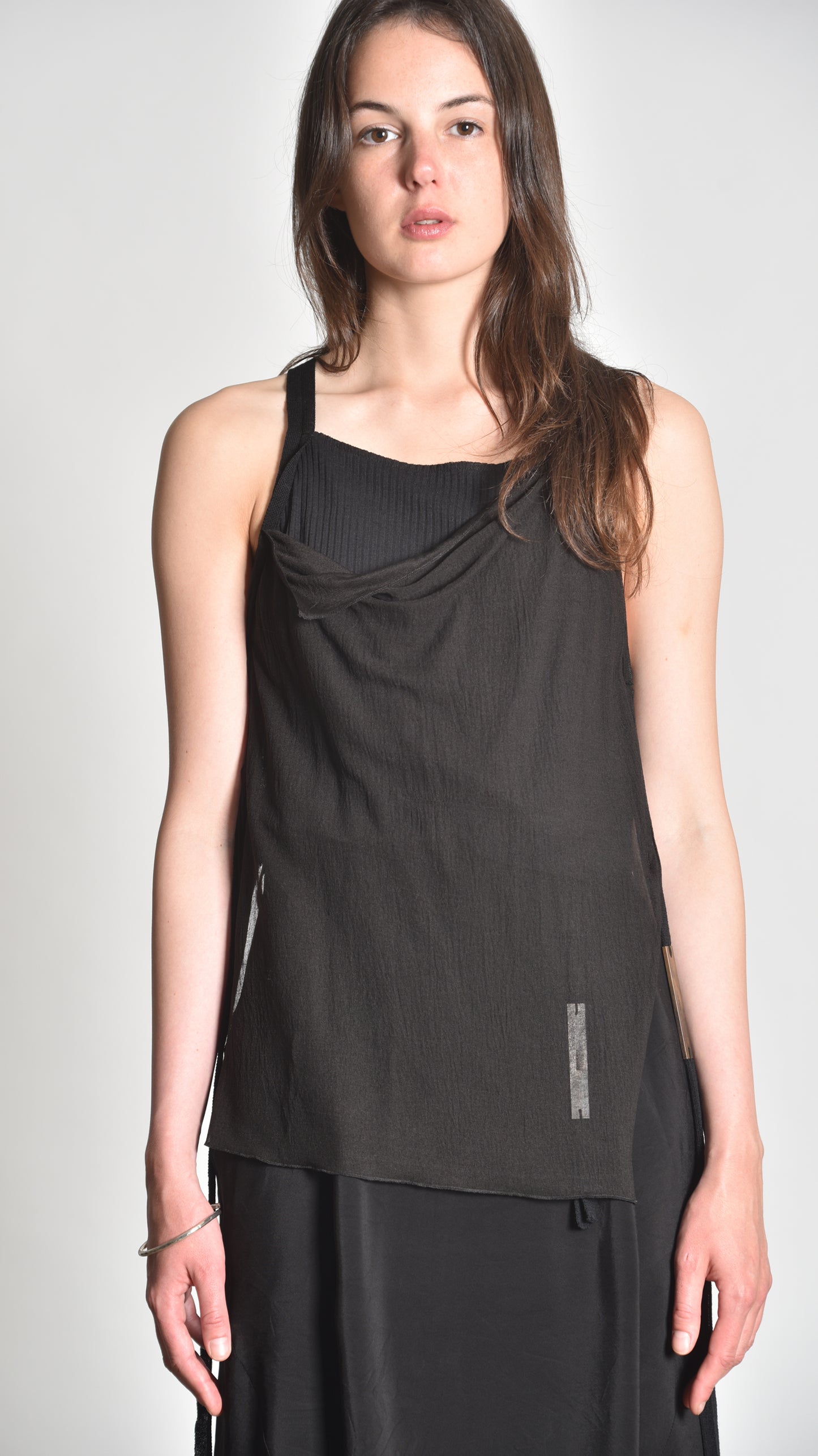Deconstructed Crossback Sidetaped Tanktop