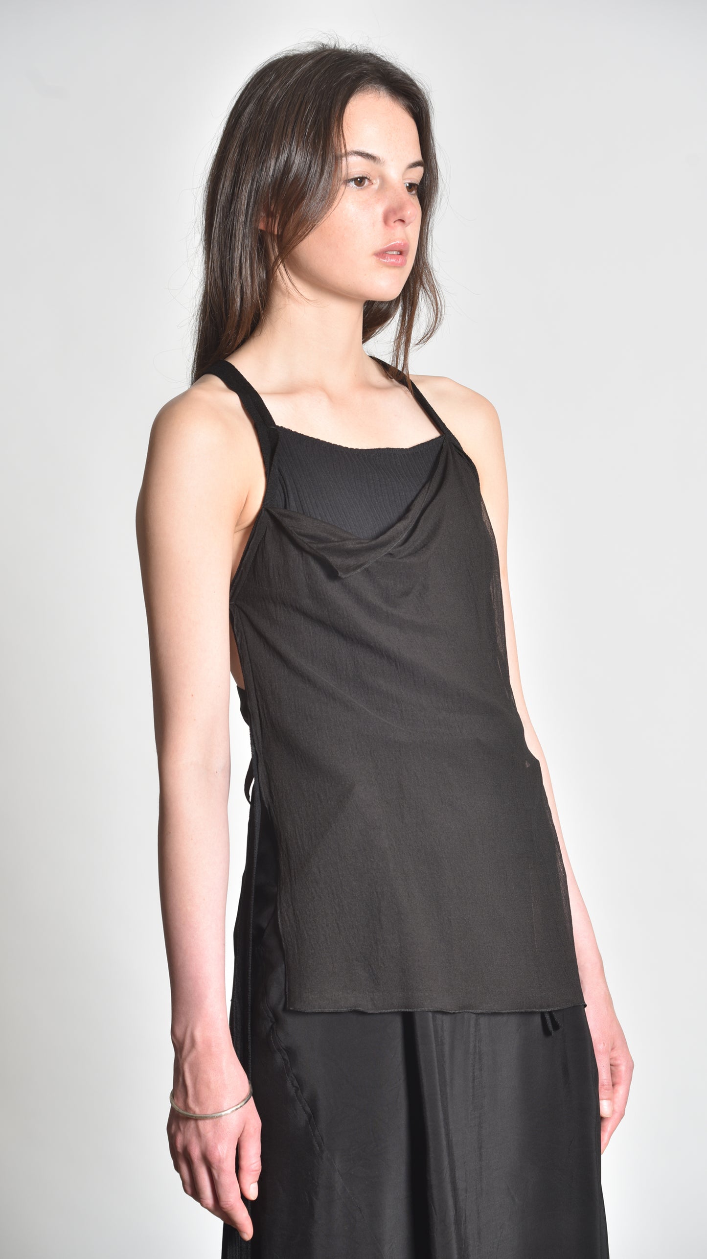 Deconstructed Crossback Sidetaped Tanktop