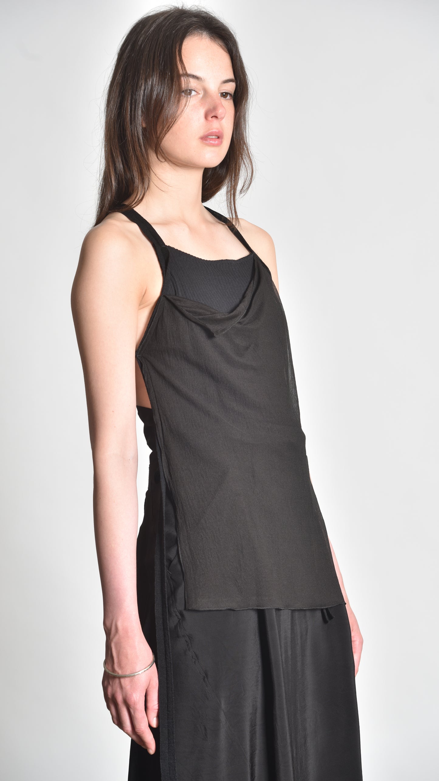 Deconstructed Crossback Sidetaped Tanktop