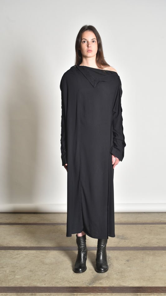 Twisted Buttoned Dress